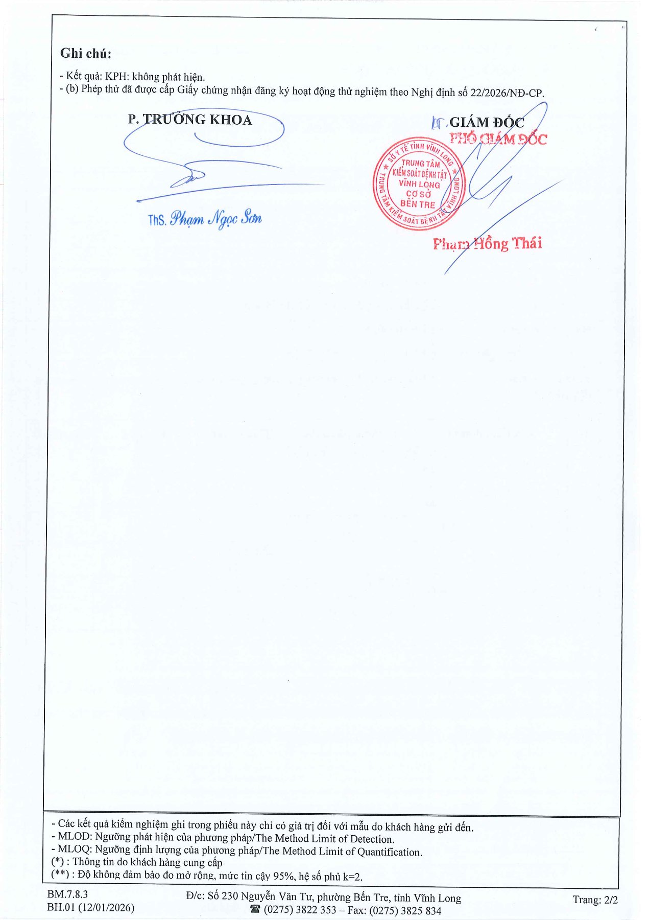 Phiếu kiểm nghiệm kỳ 10/2026, trang 6
